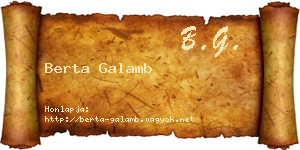 Berta Galamb névjegykártya